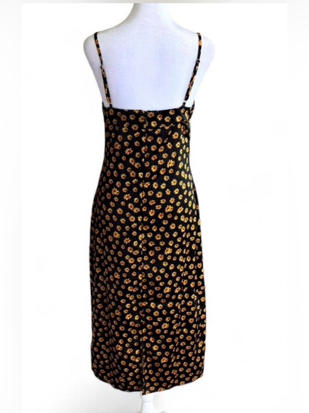 REVOLVE We Wore What ditsy daisies black yellow floral mid dress - Picture 5 of 8